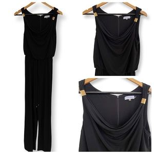 Calvin Klein Cowl Neck  Black Maxi Jumpsuit.  Size:2